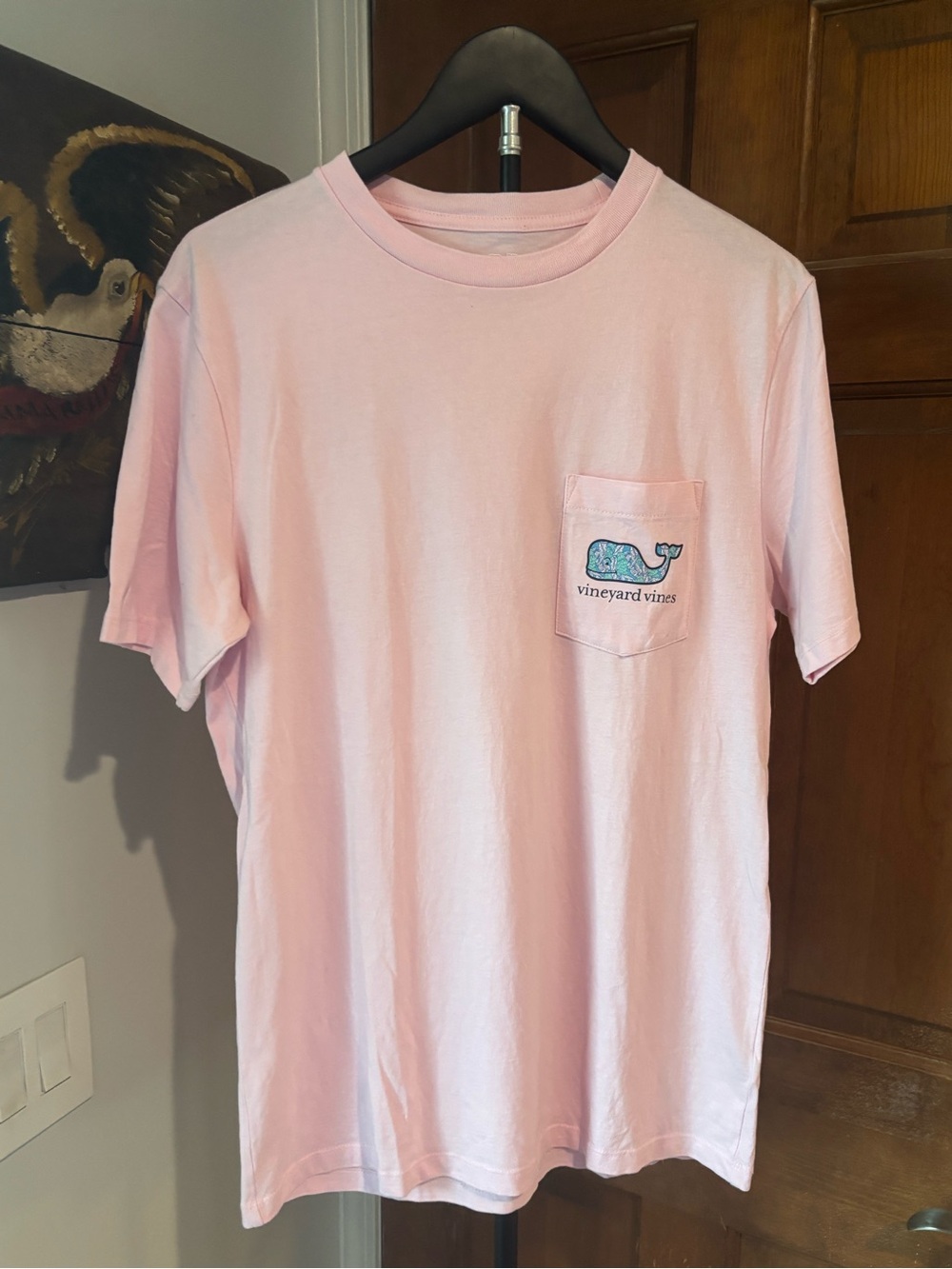Like New Men’s Small Vineyard Vines Light Pink Short Sleeve Cotton Pocket Tee